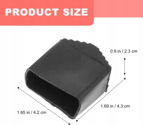 Stopki Gumowe do Drabiny 40x20mm Antypoślizgowe Nakładki 4 sztuki