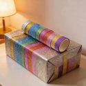 Taśma Washi Brokatowa Zestaw 20 Rolek 3m x 15mm Kolorowa DIY Scrapbook