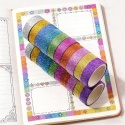 Taśma Washi Brokatowa Zestaw 20 Rolek 3m x 15mm Kolorowa DIY Scrapbook