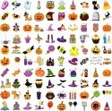 Tatuaże Zmywalne Halloween dla Dzieci 204 szt Naklejki Imprezowe Mix