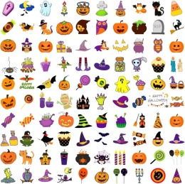 Tatuaże Zmywalne Halloween dla Dzieci 204 szt Naklejki Imprezowe Mix