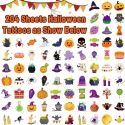 Tatuaże Zmywalne Halloween dla Dzieci 204 szt Naklejki Imprezowe Mix