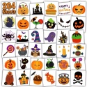 Tatuaże Zmywalne Halloween dla Dzieci 204 szt Naklejki Imprezowe Mix