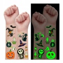 Tatuaże Zmywalne Świecące Halloween dla Dzieci 250 szt Naklejki Glow