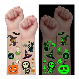 Tatuaże Zmywalne Świecące Halloween dla Dzieci 250 szt Naklejki Glow