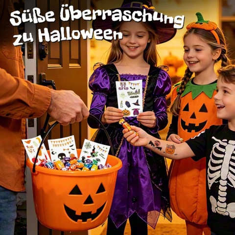 Tatuaże Zmywalne Świecące Halloween dla Dzieci 250 szt Naklejki Glow