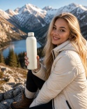 Termos 500 ml do kawy na podróż z izolacją zestaw ivory Kremowy