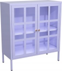Witryna Metalowa 2 Drzwi Szafka Kredens Fioletowa 90x80x35 cm Półki