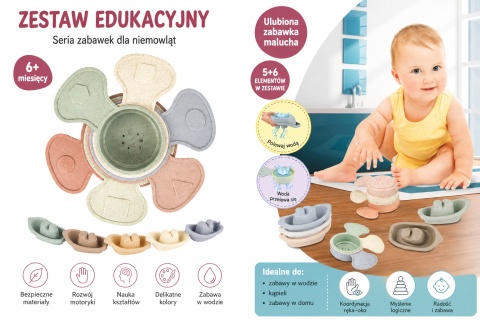 Zabawki do kąpieli basenu dla dzieci Zestaw 11szt Dwa rodzaje 6m+