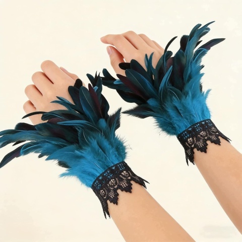 Zestaw Pawia Akcesoria Kostium Halloween Cosplay Opaska Kolczyki 3el