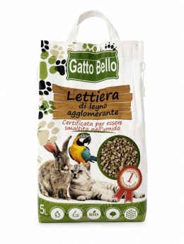 Żwirek Drewniany Zbrylający Gatto Bello 5L Naturalny EKO