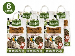 Żwirek Drewniany Zbrylający Gatto Bello 6 x 5L 30L Naturalny EKO