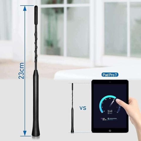Antena samochodowa AM/FM/DAB Uniwersalna 23cm Adaptery M4 M5 M6 Czarny