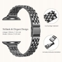 Bransoleta Pasek do Apple Watch 42 44 45 46 49 mm Metalowa Czarna