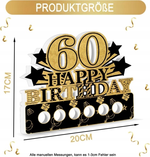 Drewniana Dekoracja Urodzinowa Happy Birthday Prezent na Pieniądze 18x16cm