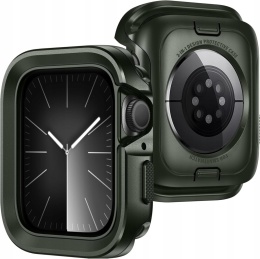 Etui Apple Watch 7 8 9 45mm Metal TPU Pancerne Army Green ZZDZZ