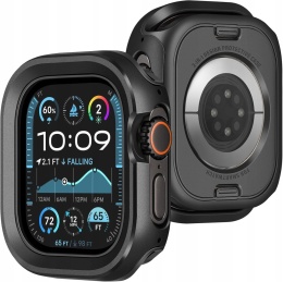 Etui Apple Watch Ultra 49mm Metal TPU Pancerne Czarne ZZDZZ