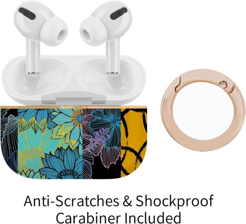 Etui do AirPods Pro 1 Generacji Twarde Brelok Kwiaty Hibiskus Słonecznik