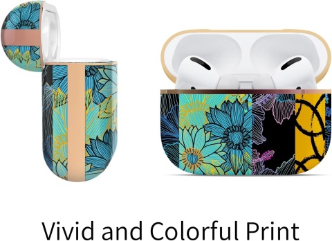 Etui do AirPods Pro 1 Generacji Twarde Brelok Kwiaty Hibiskus Słonecznik