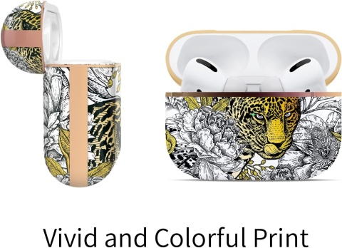 Etui do AirPods Pro 1 Generacji Twarde Lampart Piwonie Brelok Berkin Arts