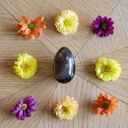 Jajko Yoni z naturalnego kwarcu dymnego 40x25 mm z otworem etui