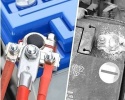 Komplet uniwersalnych klem akumulatorowych z plastikowymi osłonami