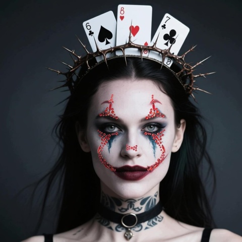 Kryształki Naklejki na Twarz Klaun Halloween Karnawał 2 szt. HOWAF