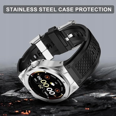 MioHHR Pasek Google Pixel Watch 3 2 1 41mm Silikonowy Etui Stalowe Srebrne