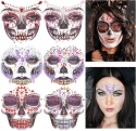 Naklejki Kryształki na Twarz Czaszka Halloween 6 szt. Dia de los Muertos