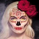 Naklejki Kryształki na Twarz Czaszka Halloween 6 szt. Dia de los Muertos