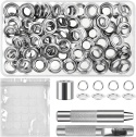 Oczka Metalowe 8 mm 100 kpl + 50 Łatek Naprasowanki Zestaw Montażowy