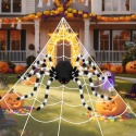 PAJĘCZYNA HALLOWEEN 5 M + PAJĄK 125 CM GIGANT DEKORACJA OGRODOWA