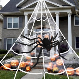 Pajęczyna Halloween 5m Gigantyczny Pająk 143cm 100 Pająków Wonarb