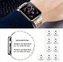 Pasek Apple Watch 44 42 mm Stalowy Bransoleta Etui Srebrny Różowe Złoto