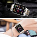 Pasek Apple Watch 44 42 mm Stalowy Bransoleta Etui Srebrny Różowe Złoto