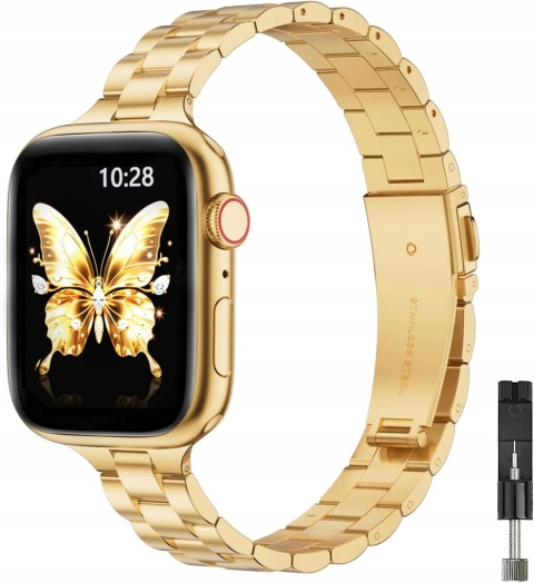 Pasek Bransoleta do Apple Watch 38 40 41 42 mm Metalowa Złota GEARYOU