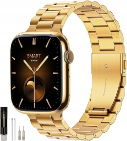 Pasek Bransoleta do Apple Watch 38 40 41 42 mm Metalowa Złota QAZNZ