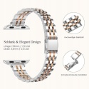 Pasek Bransoleta do Apple Watch 42 44 45 46 49 mm Srebro Różowe Złoto