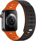 Pasek do Apple Watch 38 40 41 42mm Silikonowy Czarno Pomarańczowy ZZDZZ