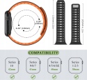 Pasek do Apple Watch 38 40 41 42mm Silikonowy Czarno Pomarańczowy ZZDZZ