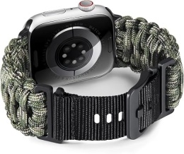 Pasek do Apple Watch Ultra 49 mm Paracord 550 Khaki Zielony BINLUN