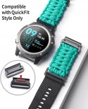 Pasek do Garmin 22mm Paracord 550 Nylon Pleciony Turkusowy BINLUN