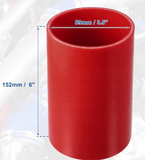 Rura do układu chłodzenia intercoolera wąż czerwony 152 mm