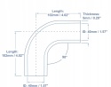 Rura do układu chłodzenia silikonowy Wąż niebieski 90° 5x40x102mm