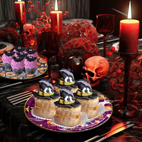 Talerze Halloween 28,5 cm Patery na Przekąski 3 szt. KEELYY