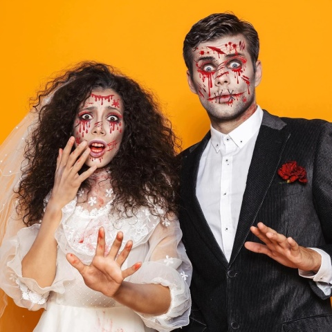 Tatuaże Tymczasowe Blizny Krew Halloween Twarz Ciało 4 Arkusze HOWAF