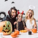 Tatuaże Tymczasowe Halloween na Twarz Ciało Dynia Duch Pająk 4 Arkusze