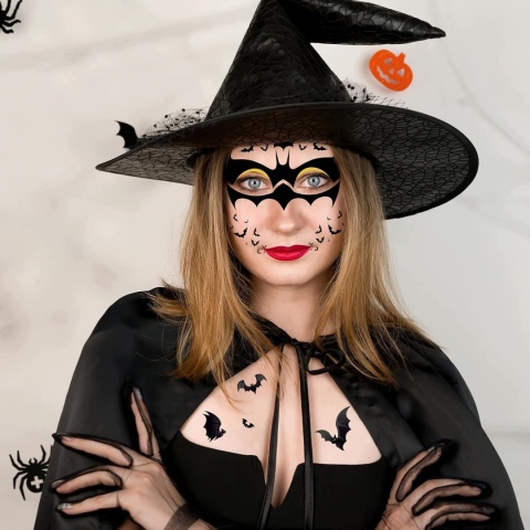 Tatuaże Tymczasowe Nietoperze Halloween na Twarz Ciało 4 Arkusze HOWAF