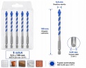 Wiertła do Płytek Gresu Ceramiki Szkła 5,5x100mm HEX 6,35mm 5szt Zestaw