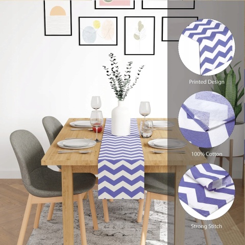 BIEŻNIK NA STÓŁ ENCASA XO 32x183 CM 100% BAWEŁNA ZYGZAK PERI